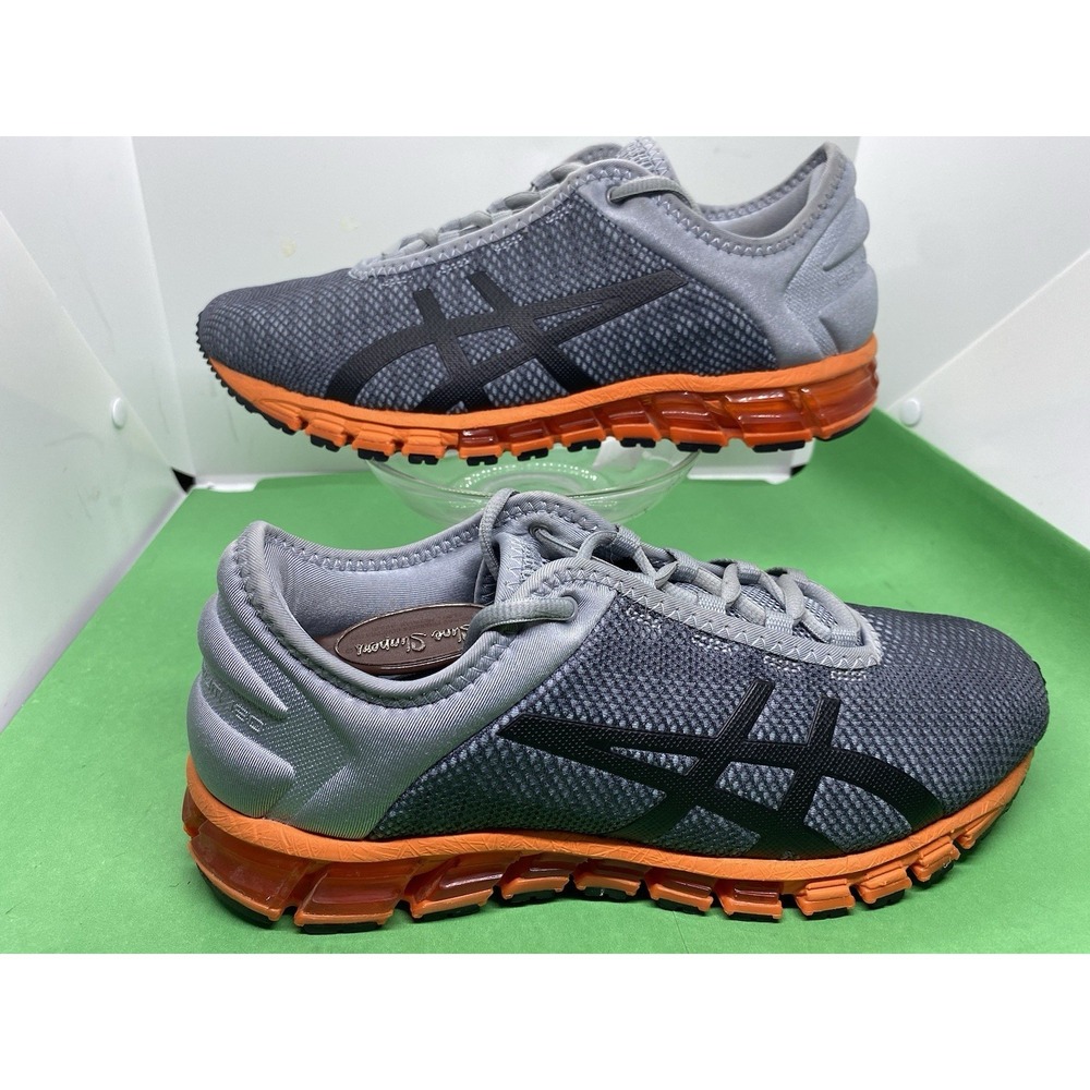 ASICS GEL-Quantum 180 Womens Shoes Sz 8.5 Running Gray Orange Lace-Up Sneakers